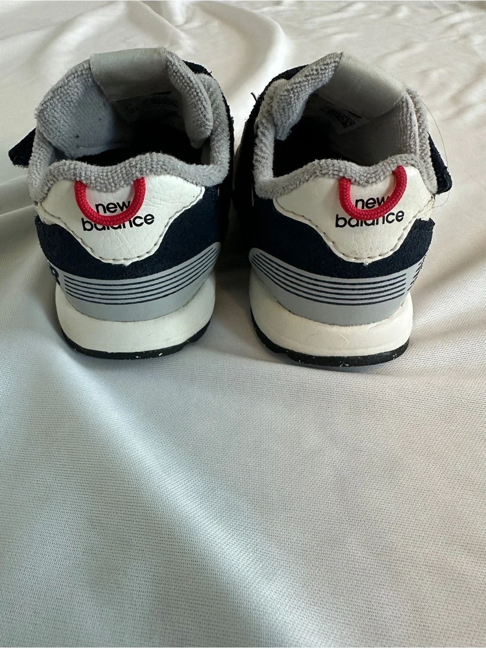 New Balance 574 Navy & White Baby Velcro Sneakers